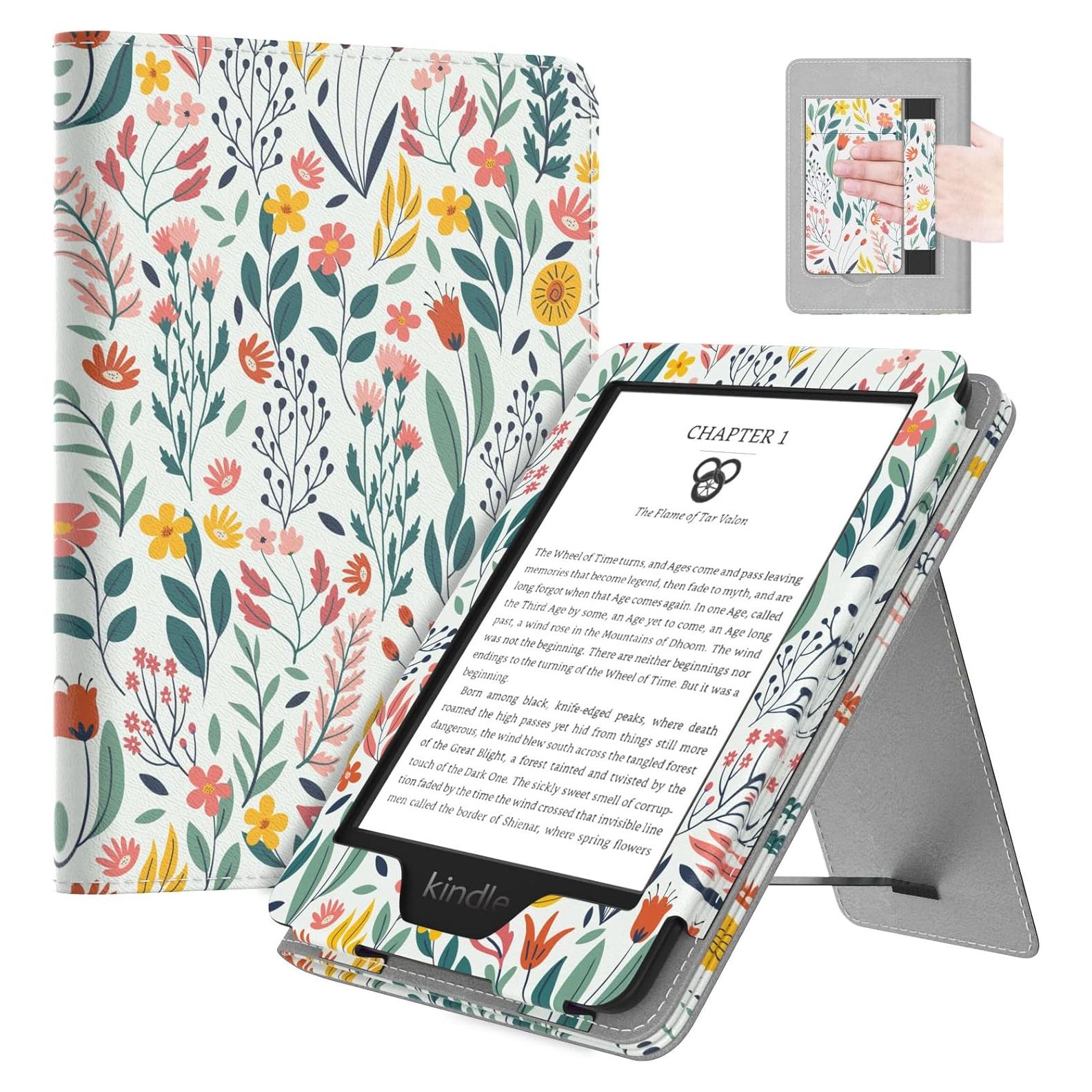 Funda MoKo para Kindle 2024/2022/2019/2016, flores