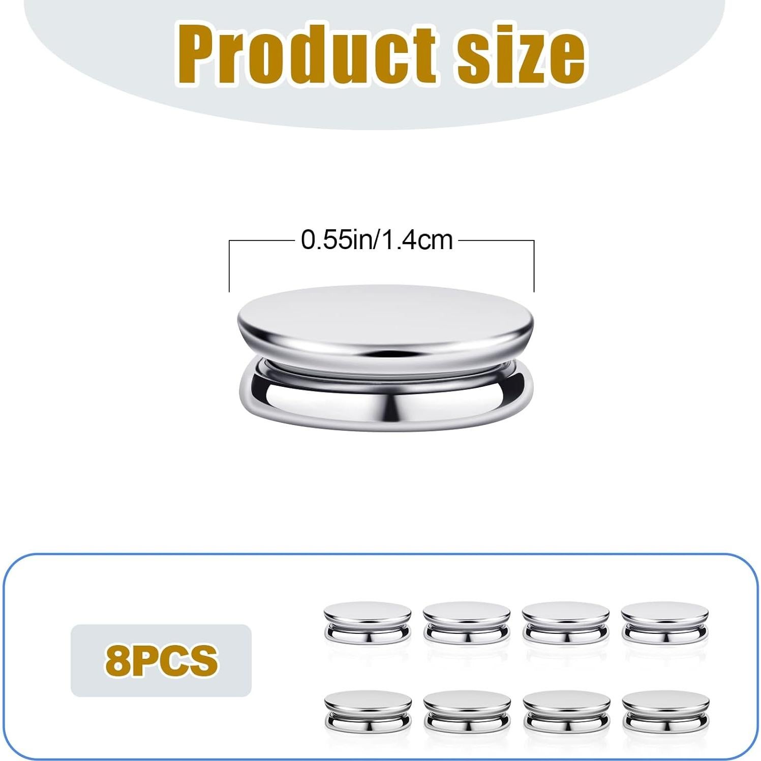 8 Alfileres Magnéticos para Hijab PEUTIER - Clip Multiusos Plata