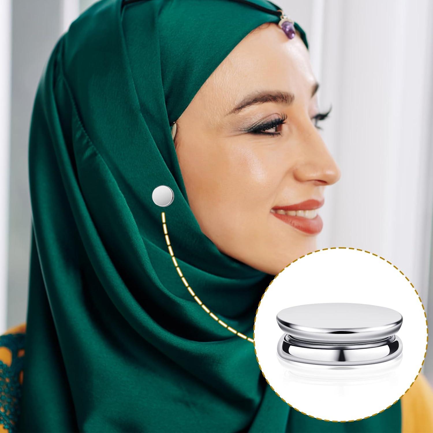 8 Alfileres Magnéticos para Hijab PEUTIER - Clip Multiusos Plata