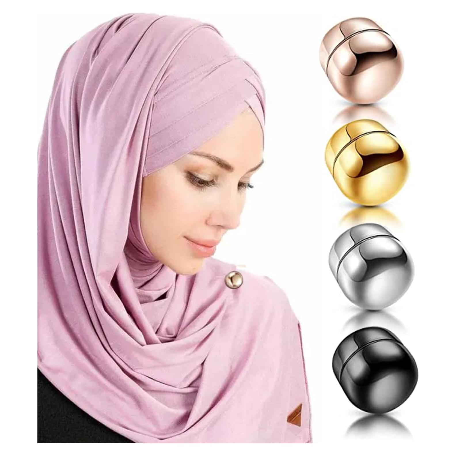 Imanes Magnéticos para Hijab ROPAKED - 4 Colores, 1.27 cm
