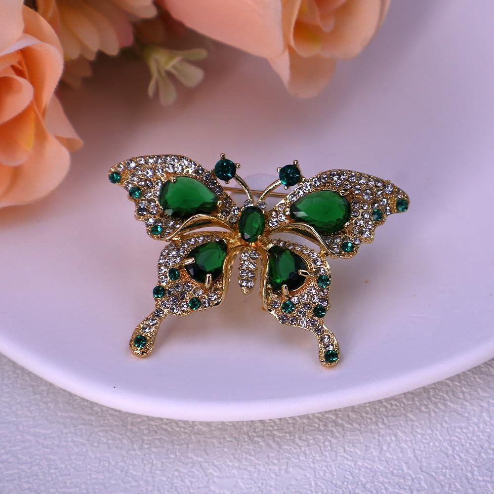 Broche de Mariposa Hueco Yuruyi con Rhinestone para Mujeres