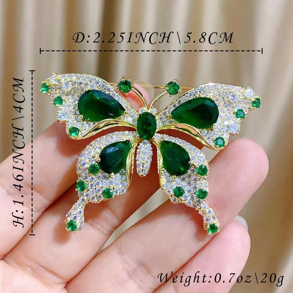 Broche de Mariposa Hueco Yuruyi con Rhinestone para Mujeres