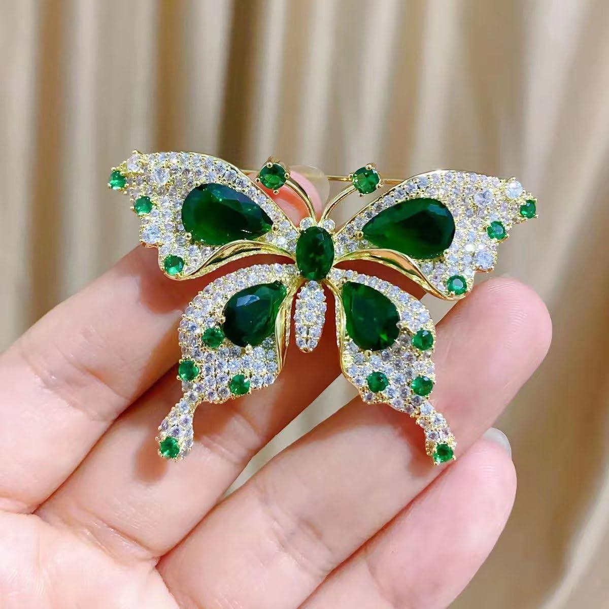 Broche de Mariposa Hueco Yuruyi con Rhinestone para Mujeres