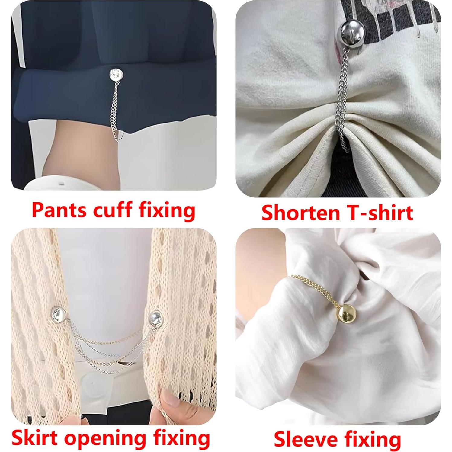 Clips Magnéticos para Ropa PHUSBLAY - Ajustador de Dobladillo Multicolor