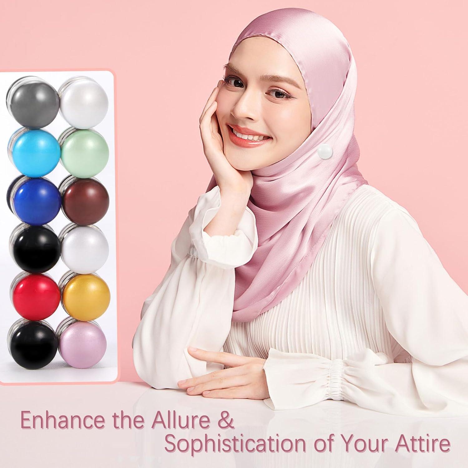 Pines Magnéticos para Hijab PHOGARY - 12 Piezas Multicolor