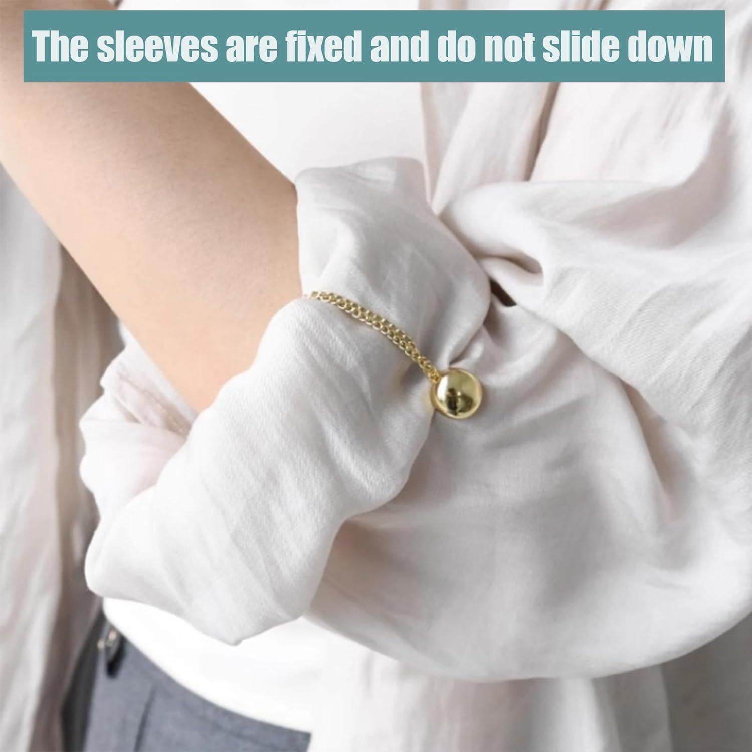 8PCS Magnetic Clothing Clips - Multi-Function Magnetic Buttons with Chain, Strong Magnet Pin for T-Shirt Shortening, Fixing Scarves, Hijab, Collar, Pants Hems & More, Brooch Pin & Sewing Clips in One