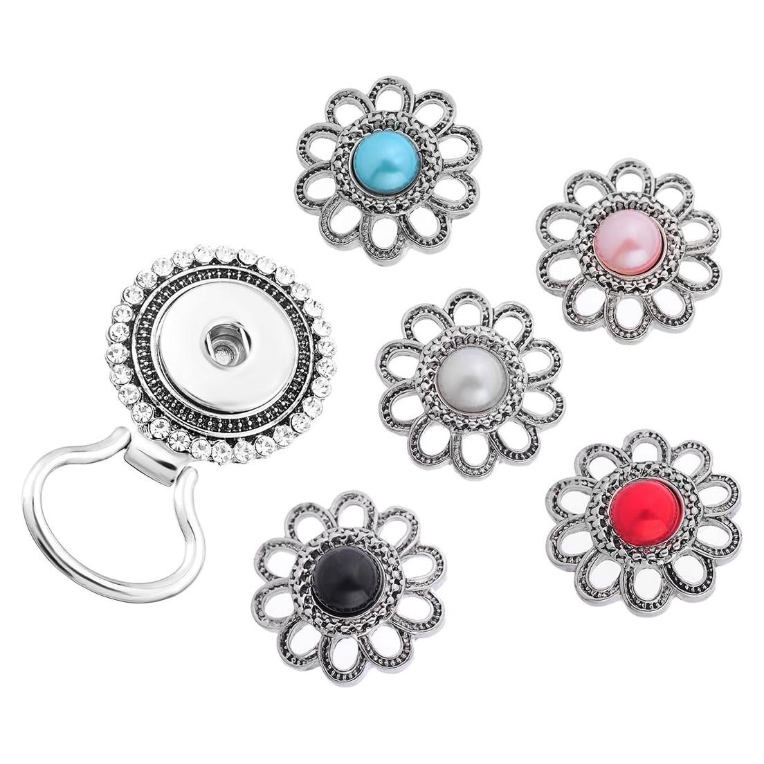 Broche de Gafas Intercambiable MJartoria con Flor y Rhinestone