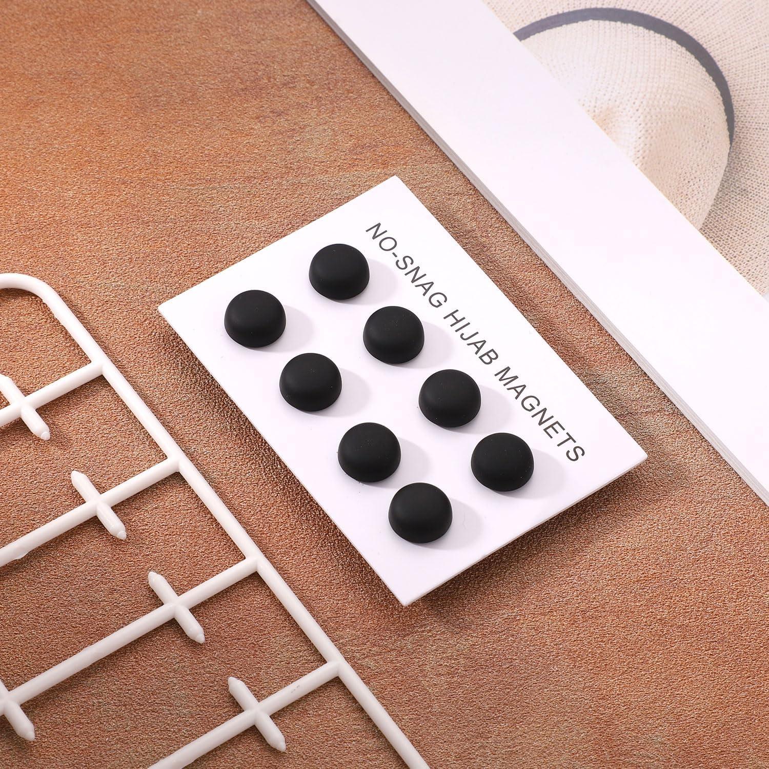 8 Pines Magnéticos para Hijab XIHIRCD - Broches Sin Pin Negros