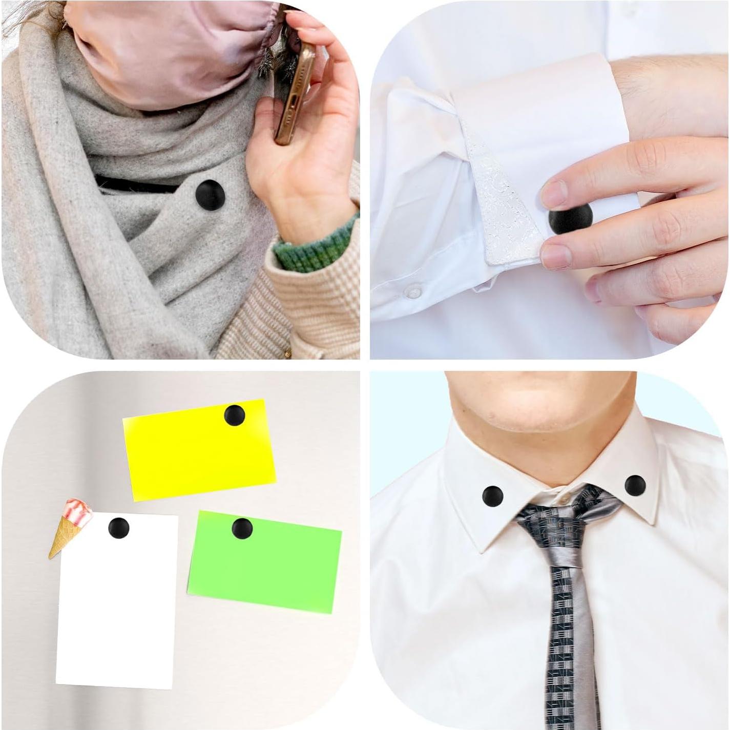 8 Pines Magnéticos para Hijab XIHIRCD - Broches Sin Pin Negros