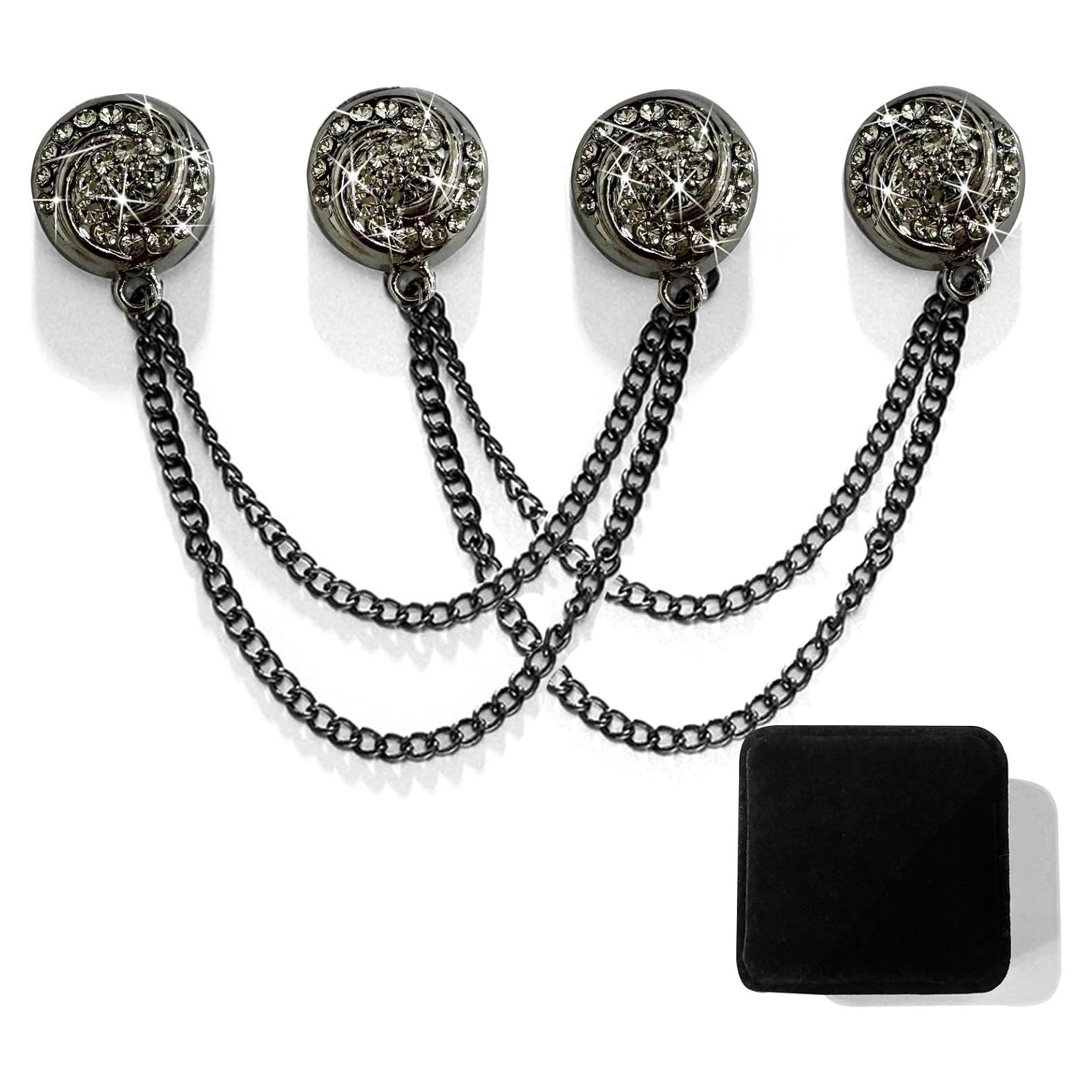 Clip Magnético con Cadena para Dobladillos de Pantalones - Negro-Veneciano