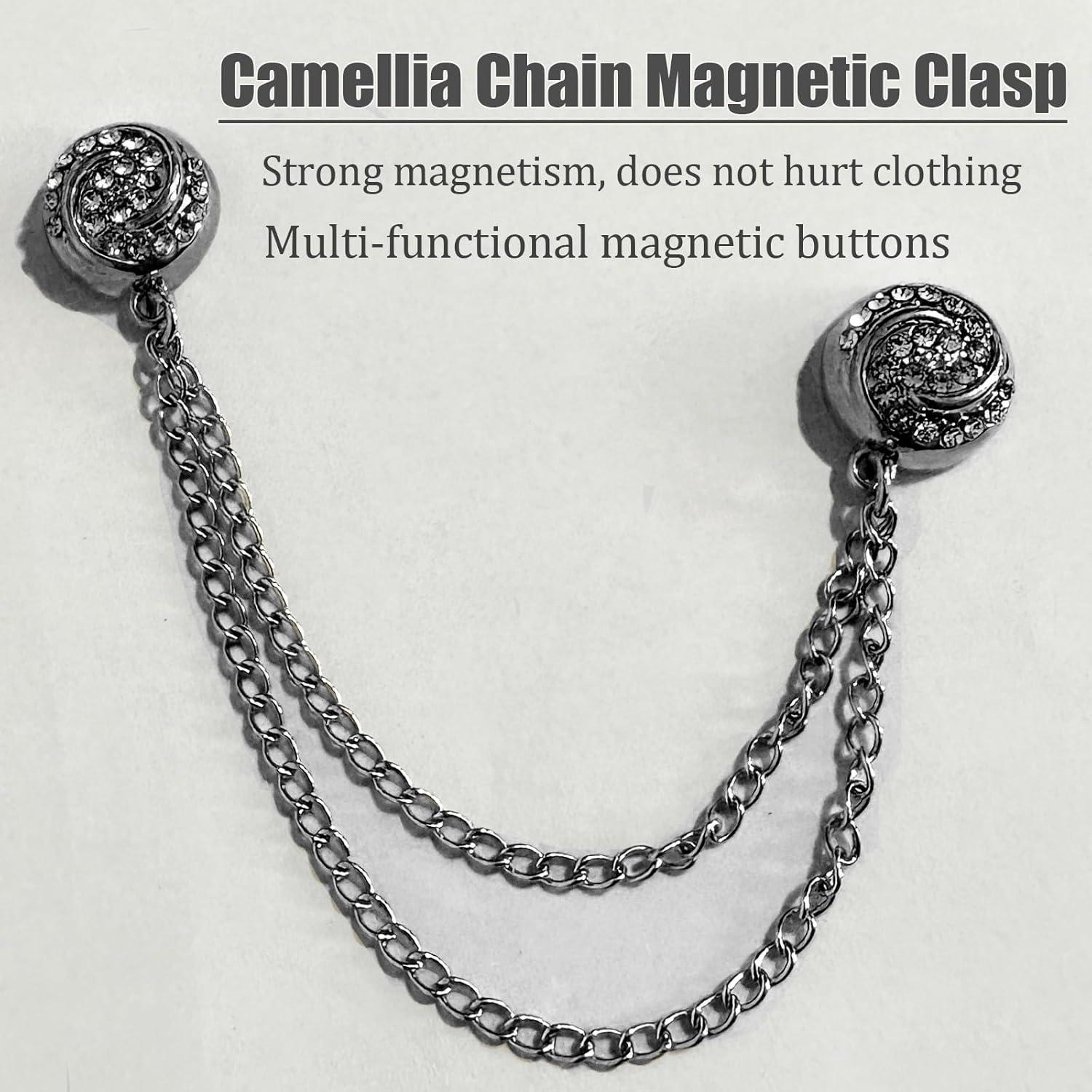 Clip Magnético con Cadena para Dobladillos de Pantalones - Negro-Veneciano