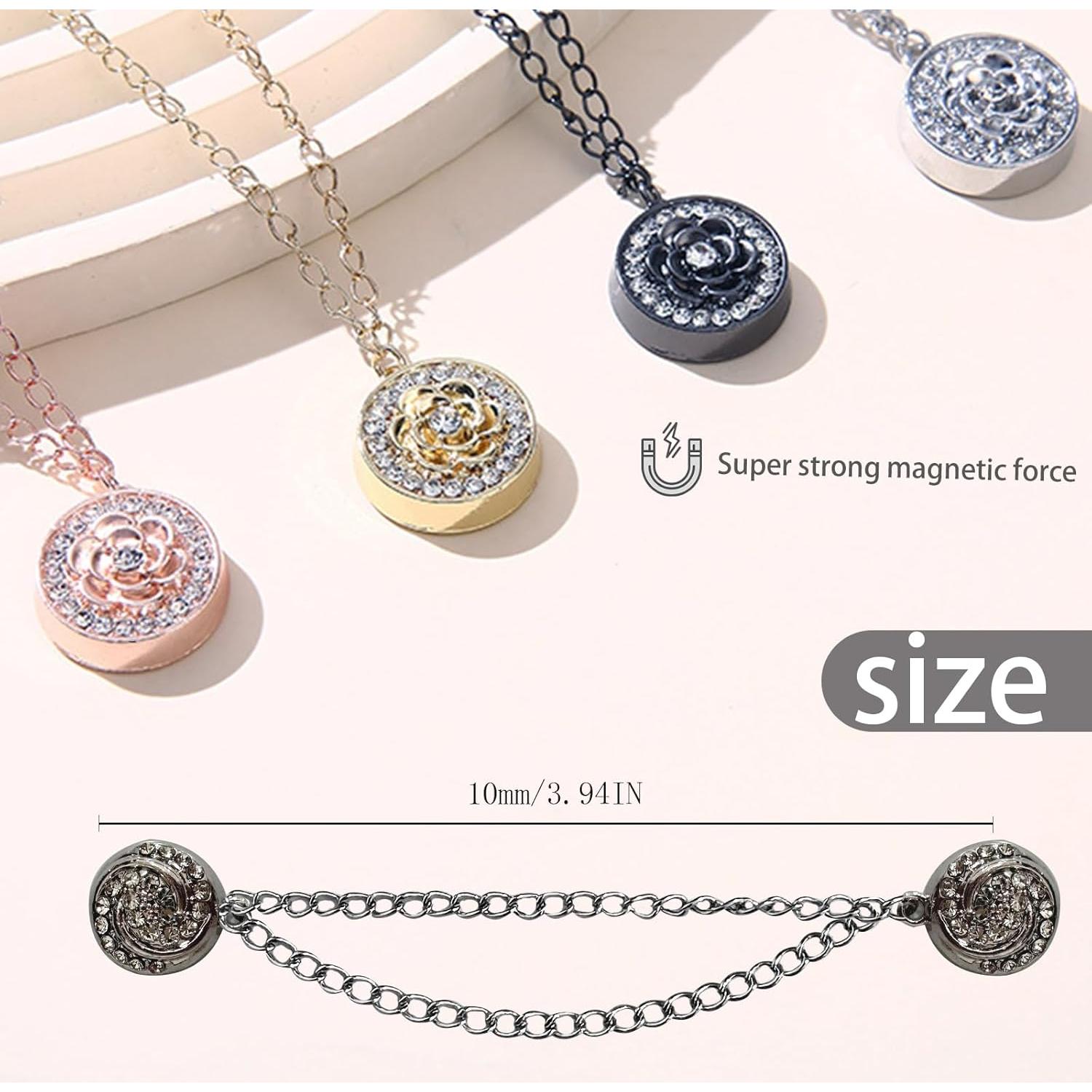 Clip Magnético con Cadena para Dobladillos de Pantalones - Negro-Veneciano