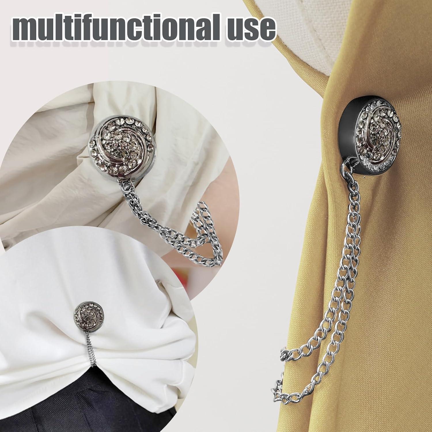 Clip Magnético con Cadena para Dobladillos de Pantalones - Negro-Veneciano