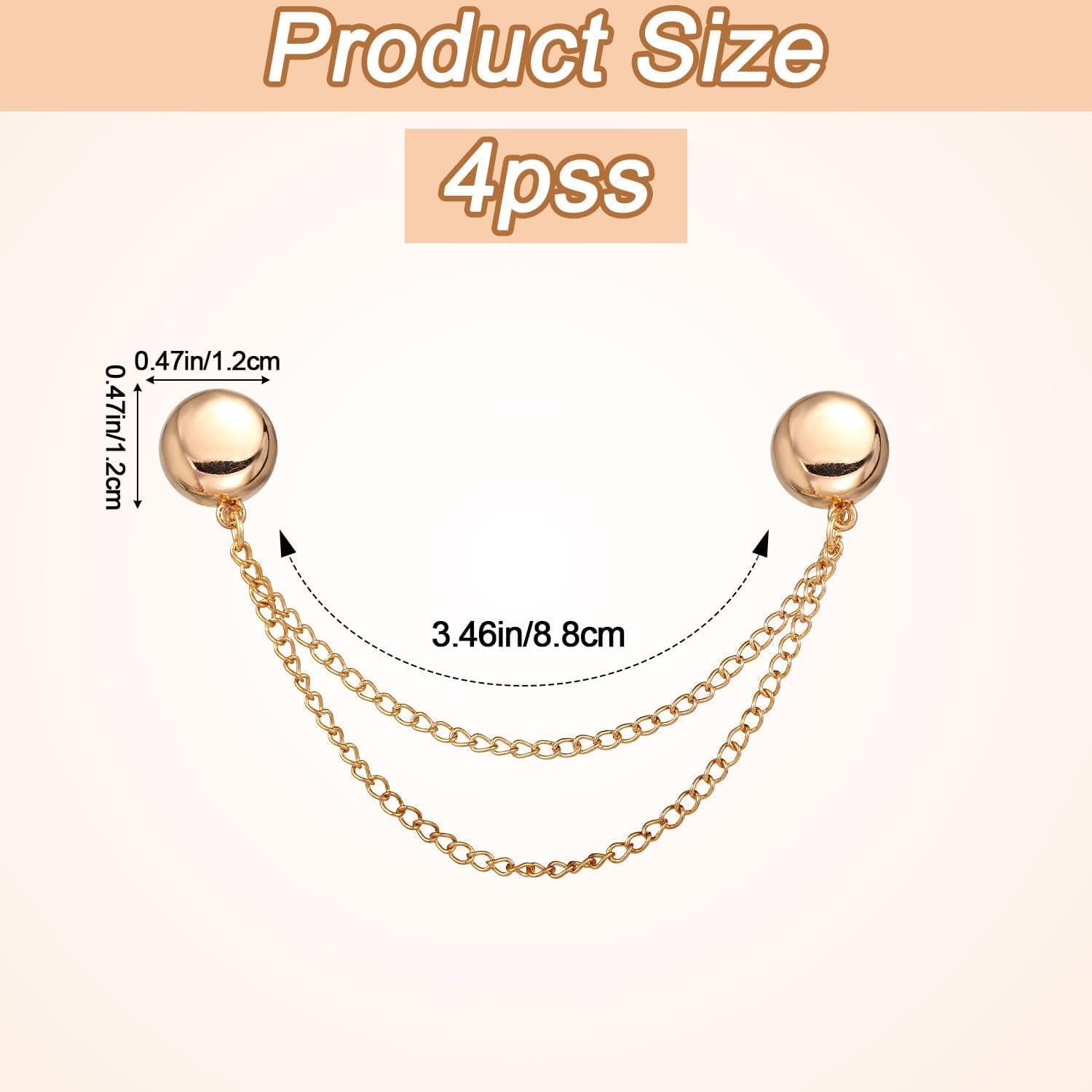 4 Clips Magnéticos para Ropa NQEUEPN Dorado Ajustables