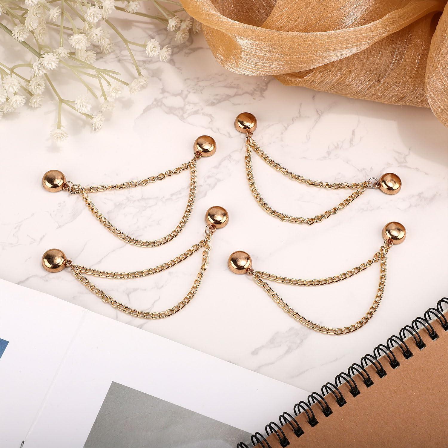 4 Clips Magnéticos para Ropa NQEUEPN Dorado Ajustables