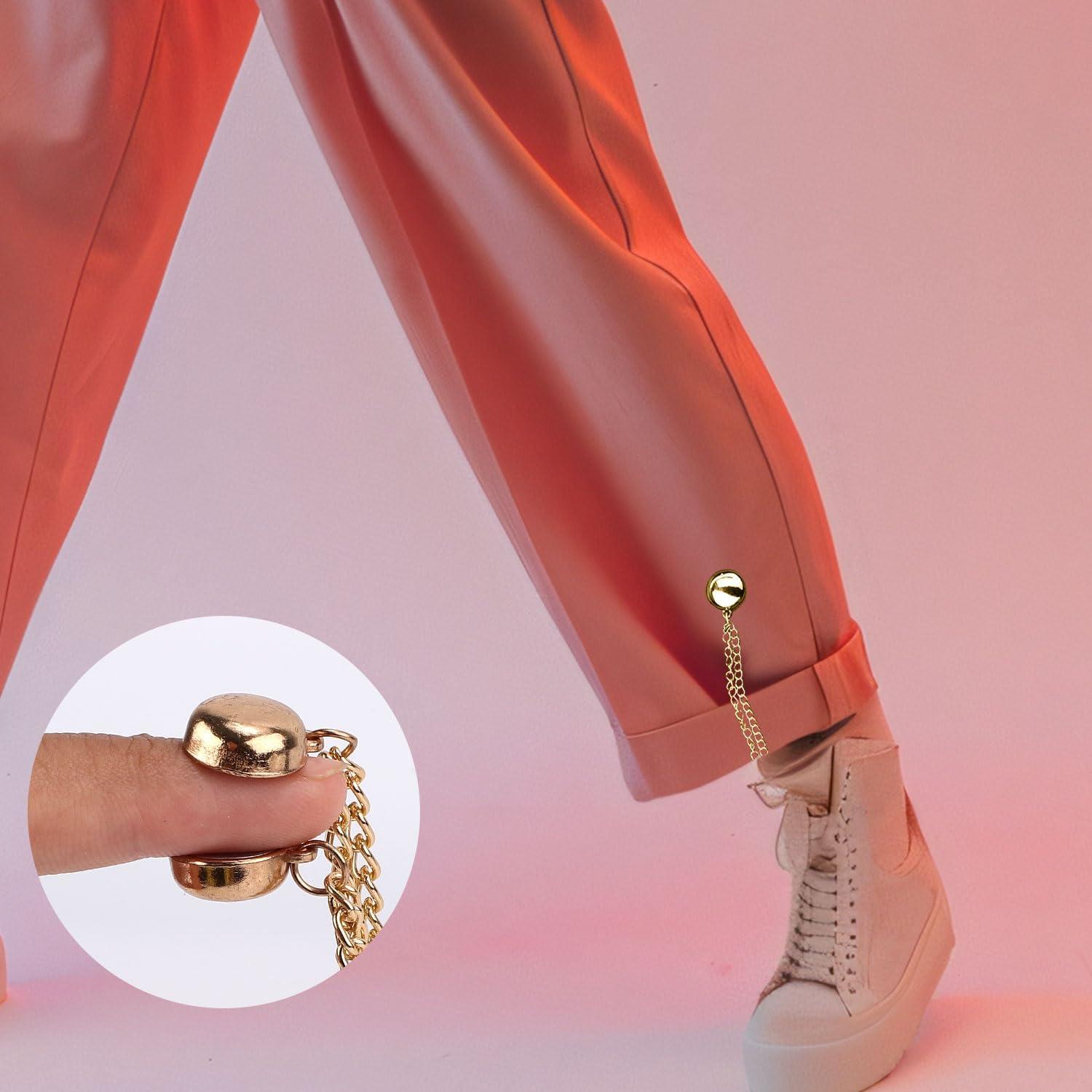 4 Clips Magnéticos para Ropa NQEUEPN Dorado Ajustables