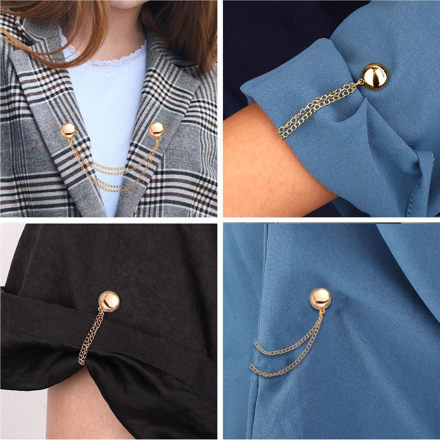 4 Clips Magnéticos para Ropa NQEUEPN Dorado Ajustables