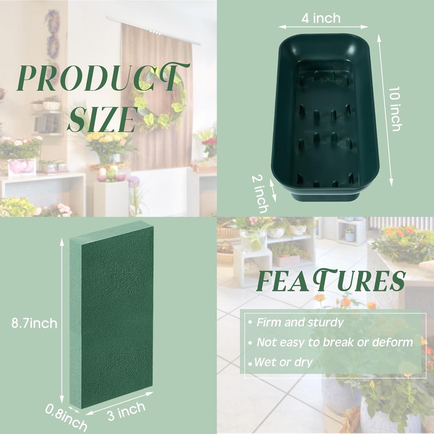 Paquete de 12 Tazones de Espuma Floral Sabary 25.4 cm Verde