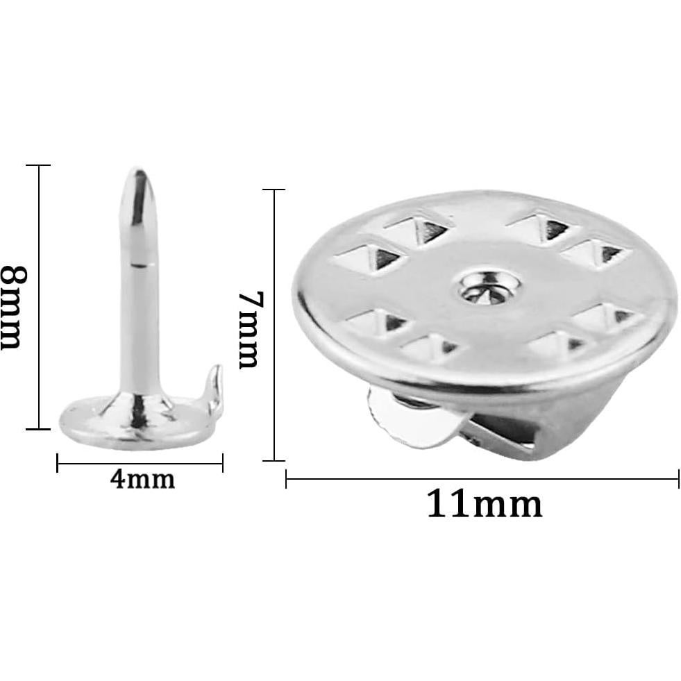 Pines de Corbata JANYUN 120 Piezas Plateados 8mm x 4mm