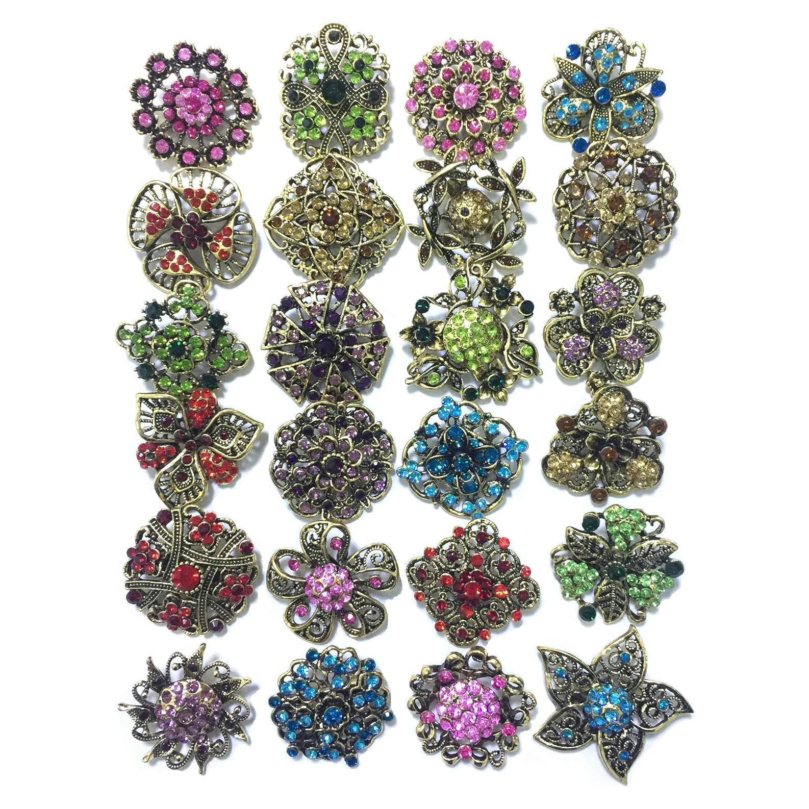 Lote 24 Broches de Cristal Ezing para Ramo de Boda