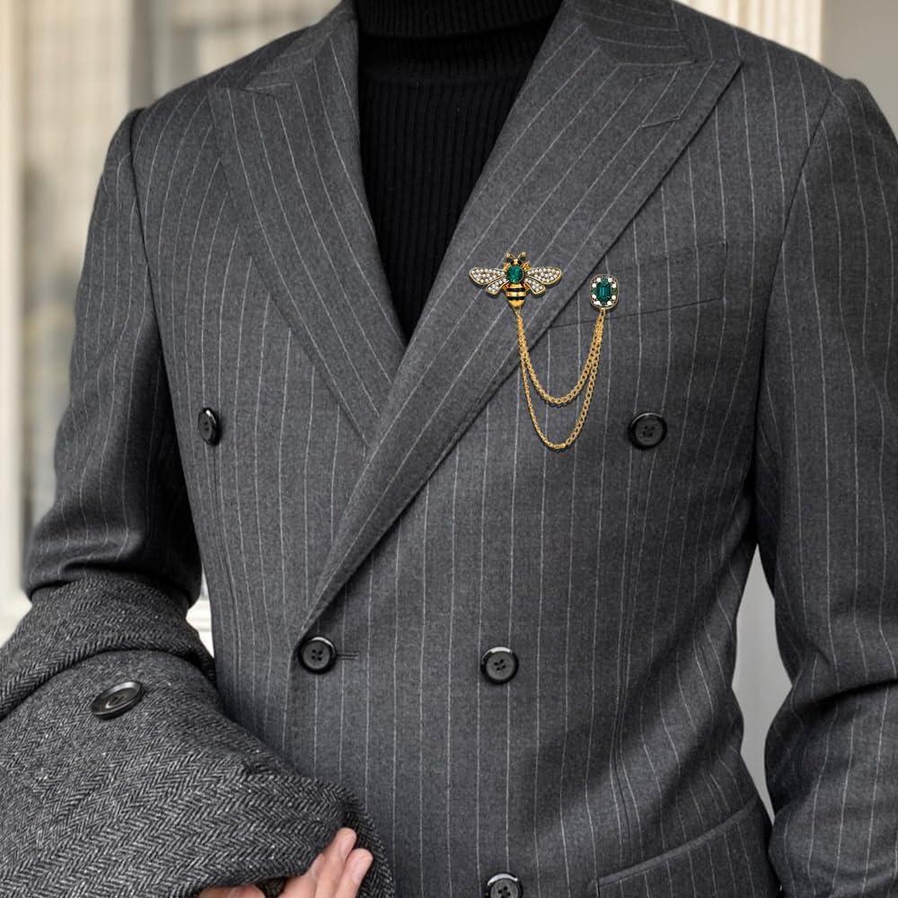 Broche de Insecto Abeja de Cristal XUN Zhe 3x2cm