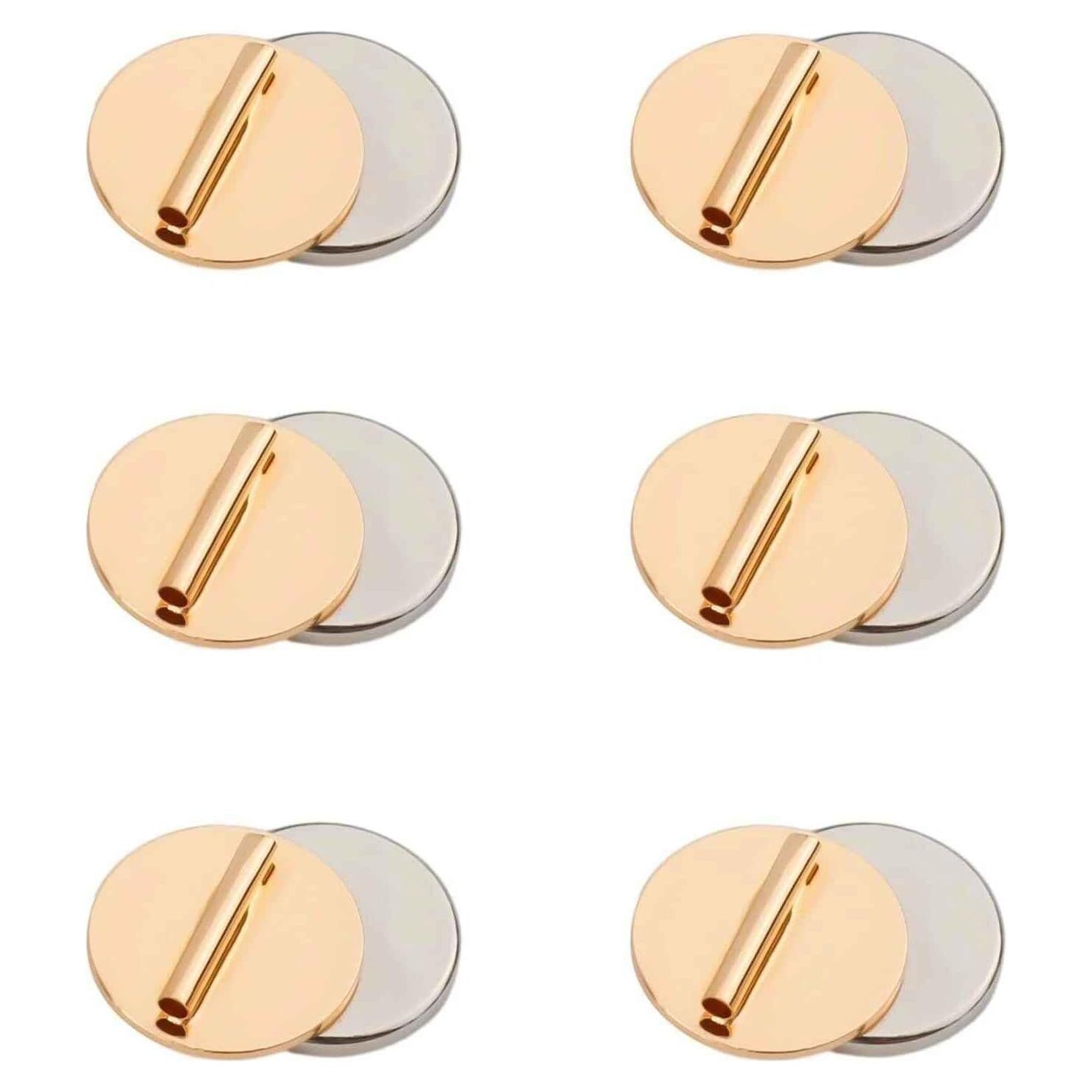 Silver with Gold Easy Use Mini Pin Brooch Converter Harm Free Clothing Magnet Buckle Magnet Metal Lapel Pin Brooch Holder Converter