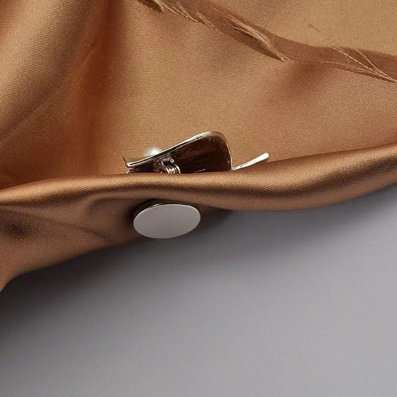 Silver with Gold Easy Use Mini Pin Brooch Converter Harm Free Clothing Magnet Buckle Magnet Metal Lapel Pin Brooch Holder Converter