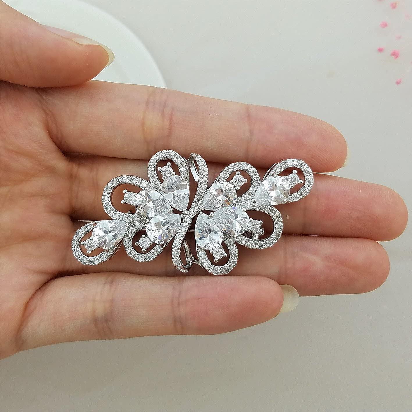 Broche de Boda de Cristal de Circonita Cúbica YOQUCOL