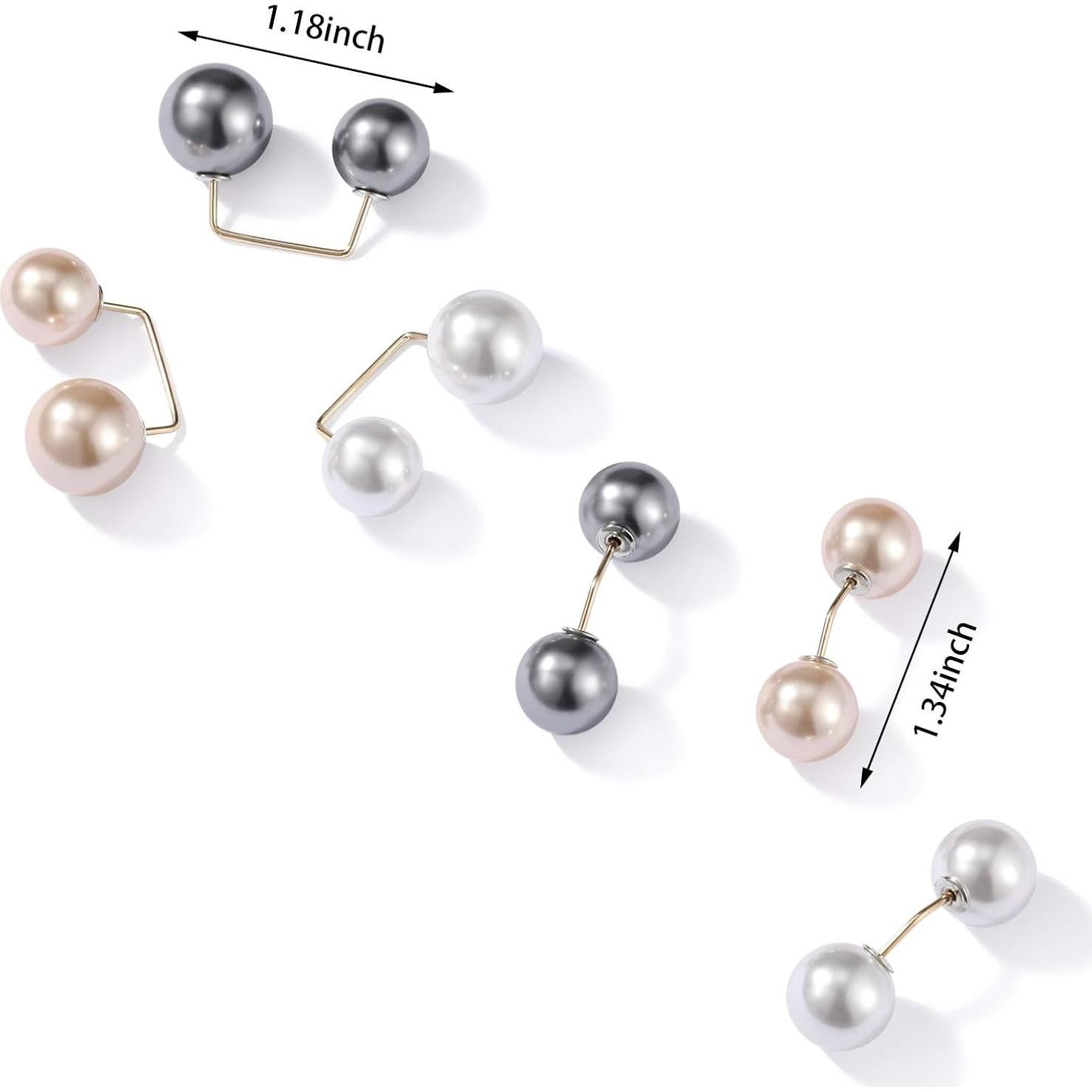 Alfileres de Perlas Artificiales WILLBOND - 6 Pcs Elegantes