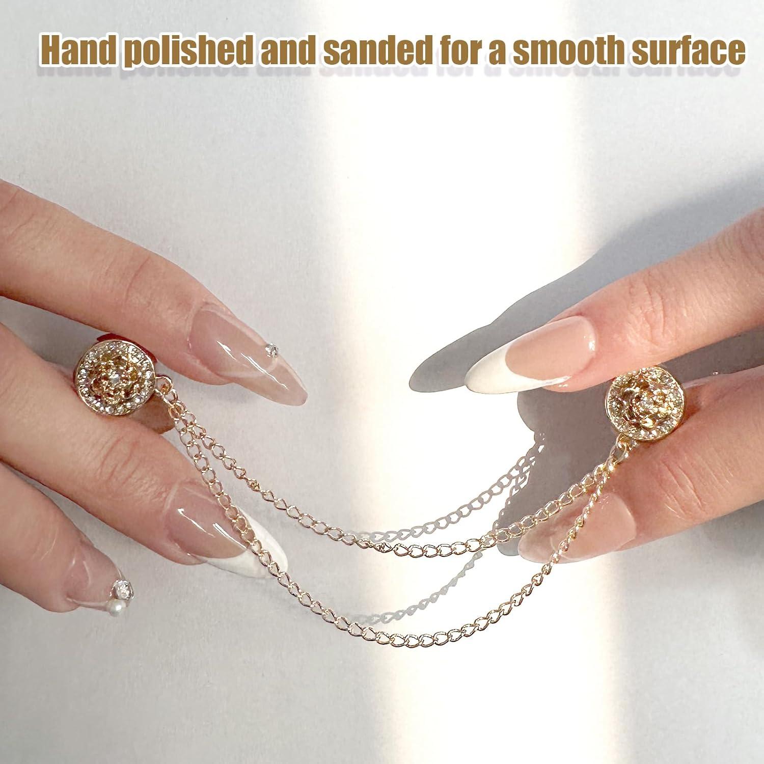 Imanes Fuertes para Hijab con Cadena Oro Estilo Flor