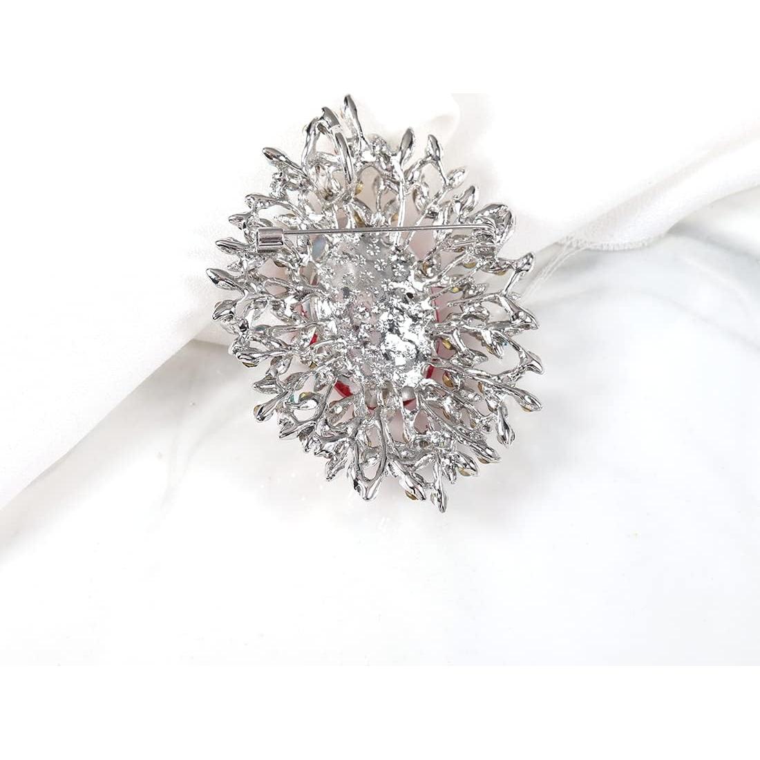 Alfiler de Cristal de Circonio Rosa YOQUCOL 6.4x4.9cm