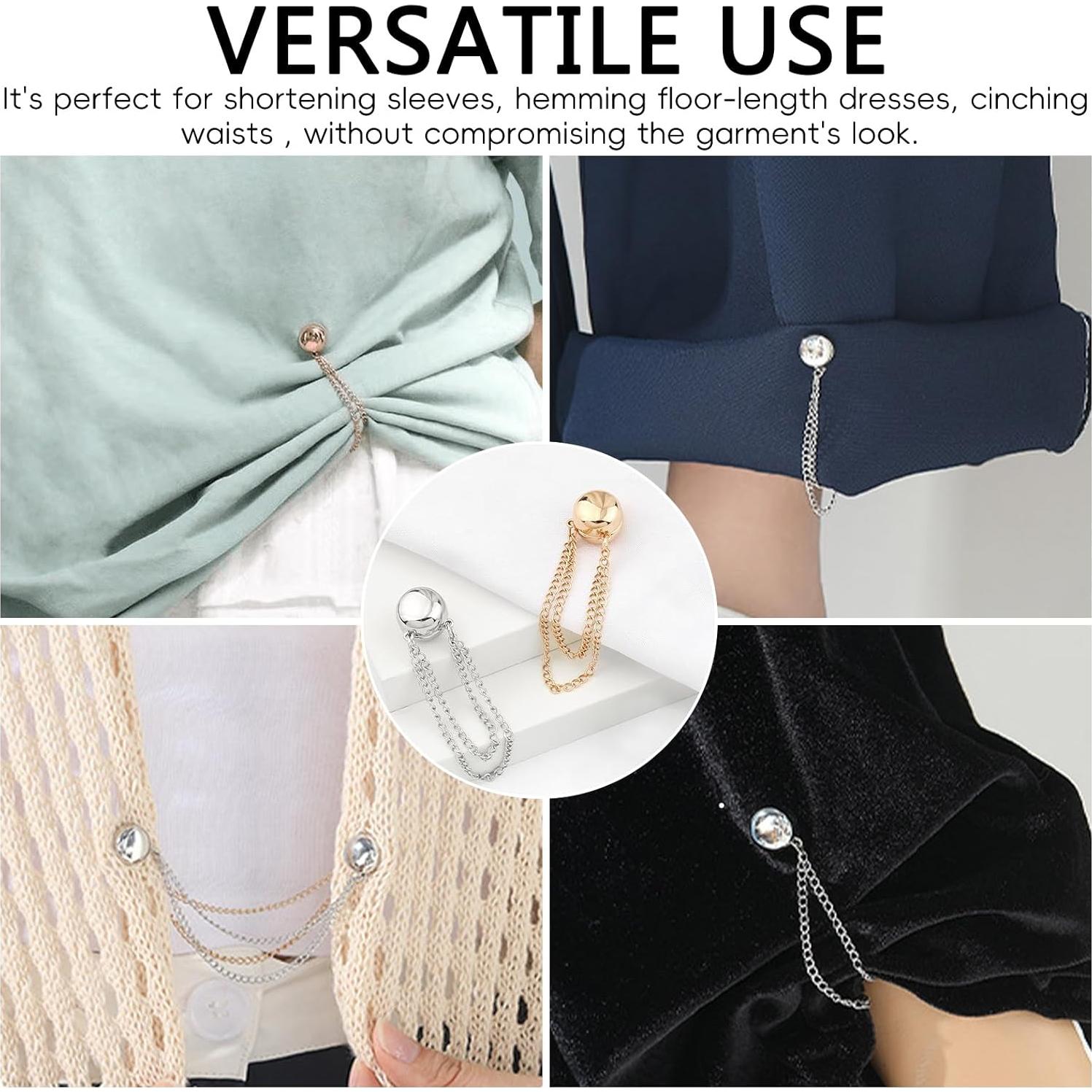 8 Clips Sujetador de Dobladillo Magnético TECHPLUS - Dorado y Plateado