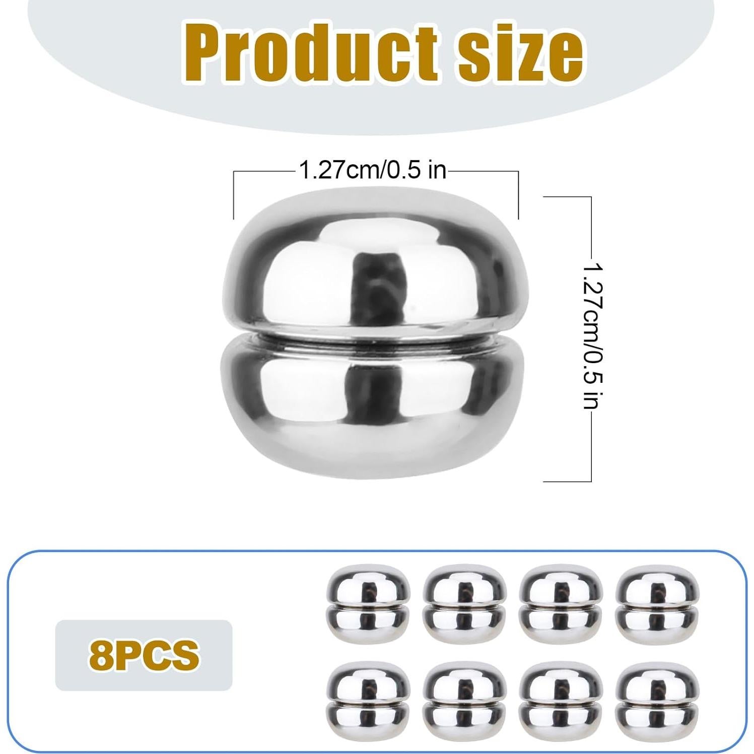 8 Alfileres Magnéticos para Hijab XIHIRCD Plateados 1.2cm