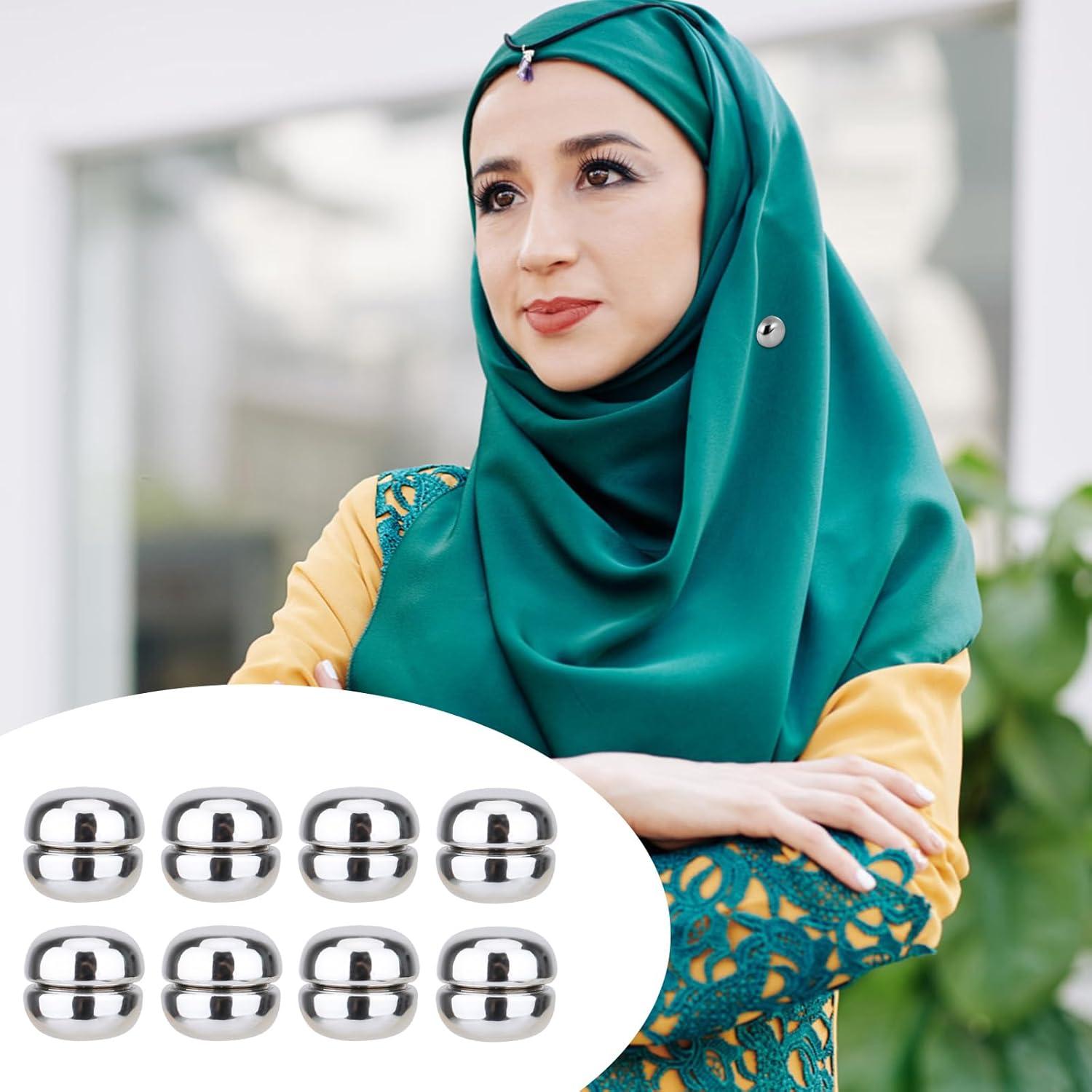 8 Alfileres Magnéticos para Hijab XIHIRCD Plateados 1.2cm