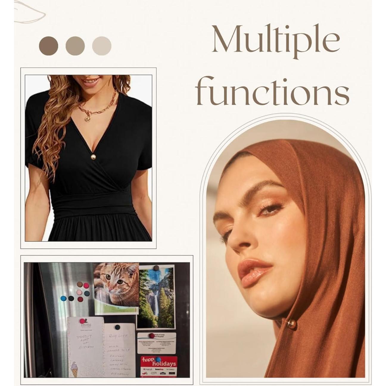 Pines Magnéticos Fuertes Txameru para Hijab - 24 Pares Coloridos