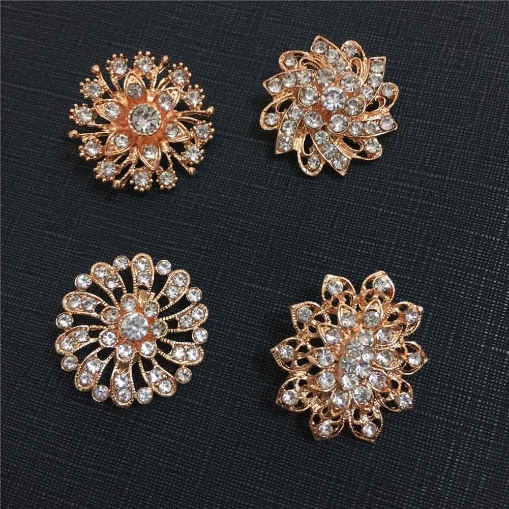 Conjunto de 24 broches de cristal ZINSBEDI en forma de flor