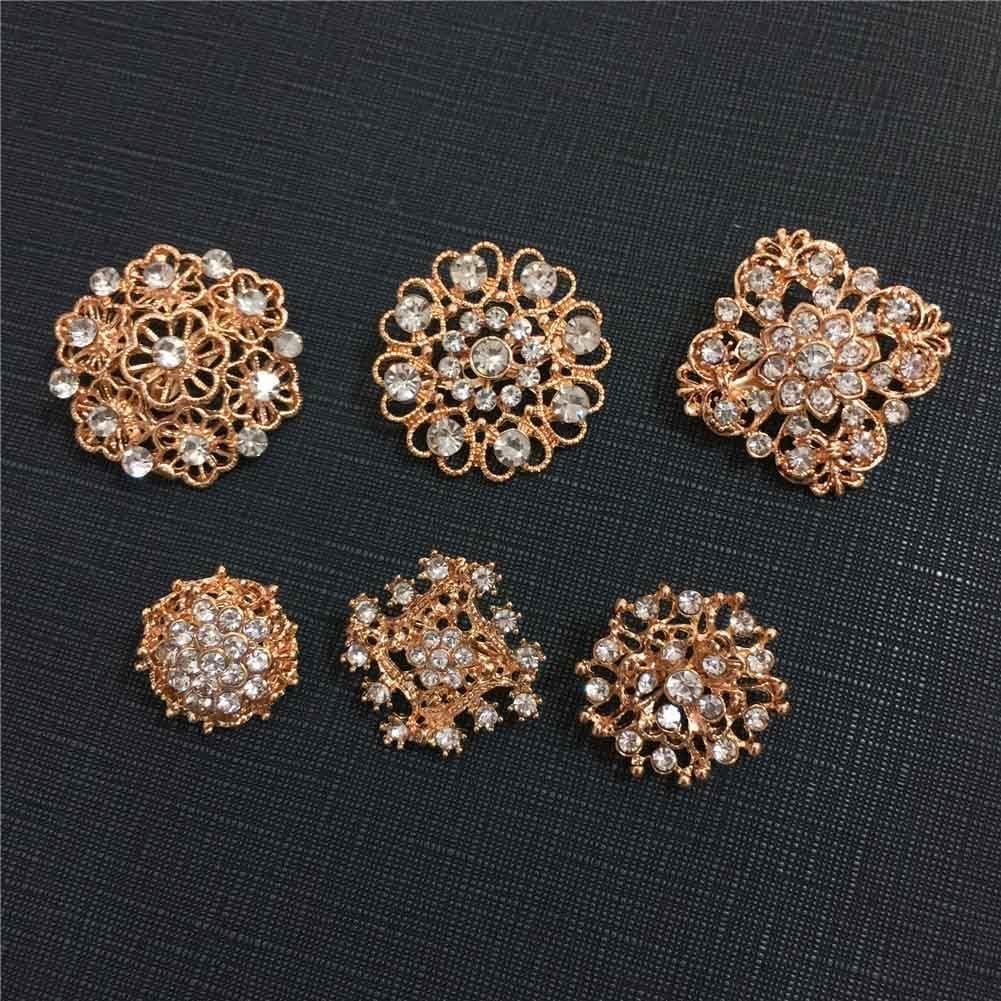 Conjunto de 24 broches de cristal ZINSBEDI en forma de flor