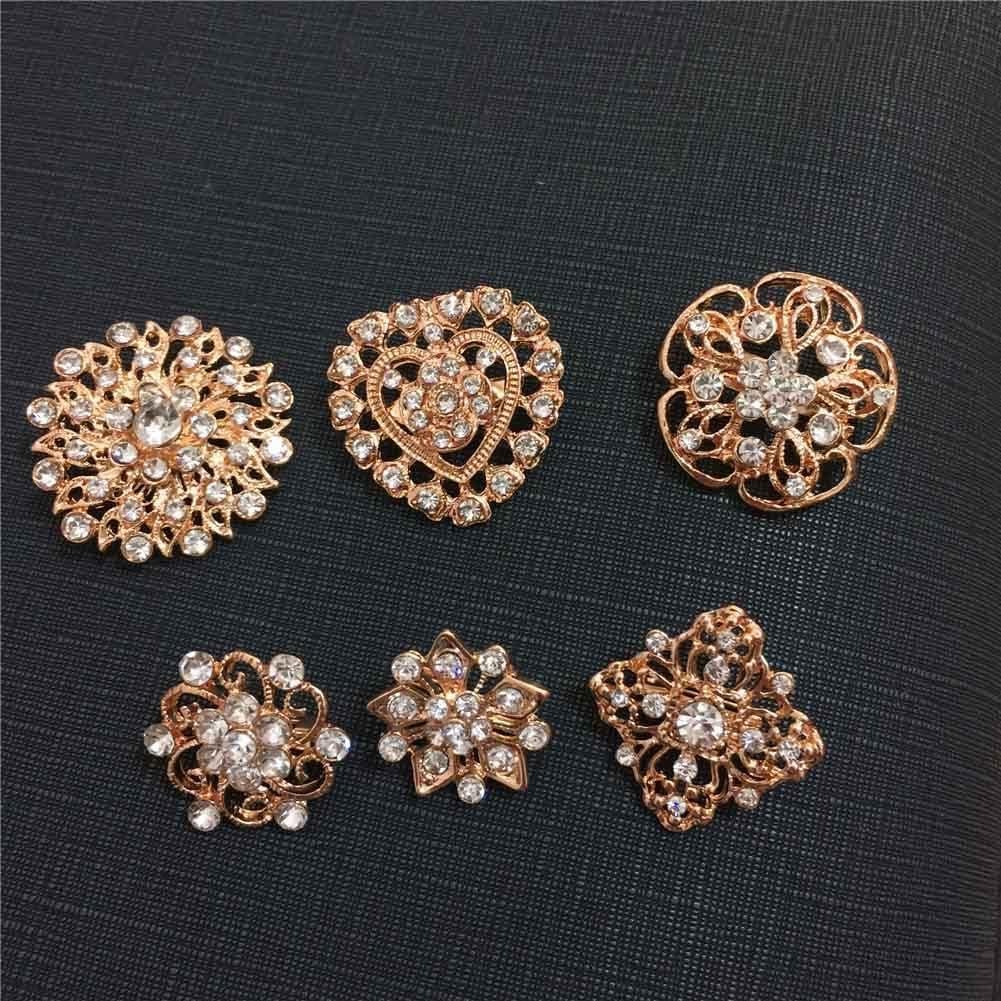 Conjunto de 24 broches de cristal ZINSBEDI en forma de flor