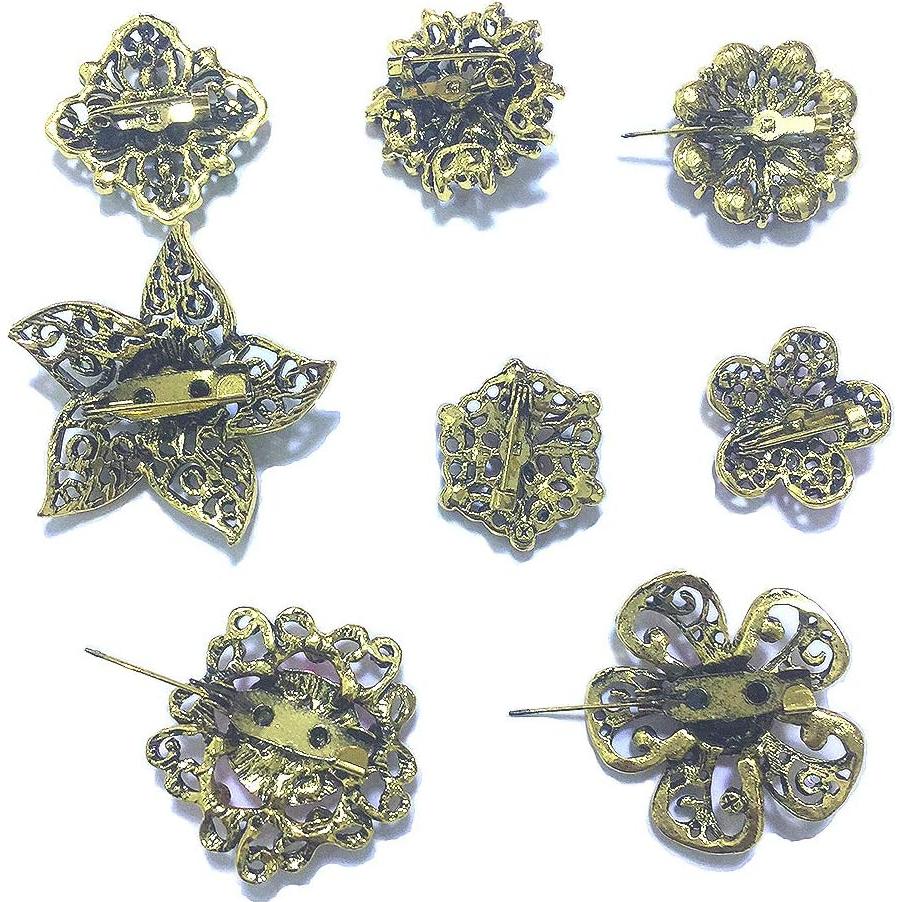 Ezing Lote 36 Broches de Cristal Flor para Ramo de Boda