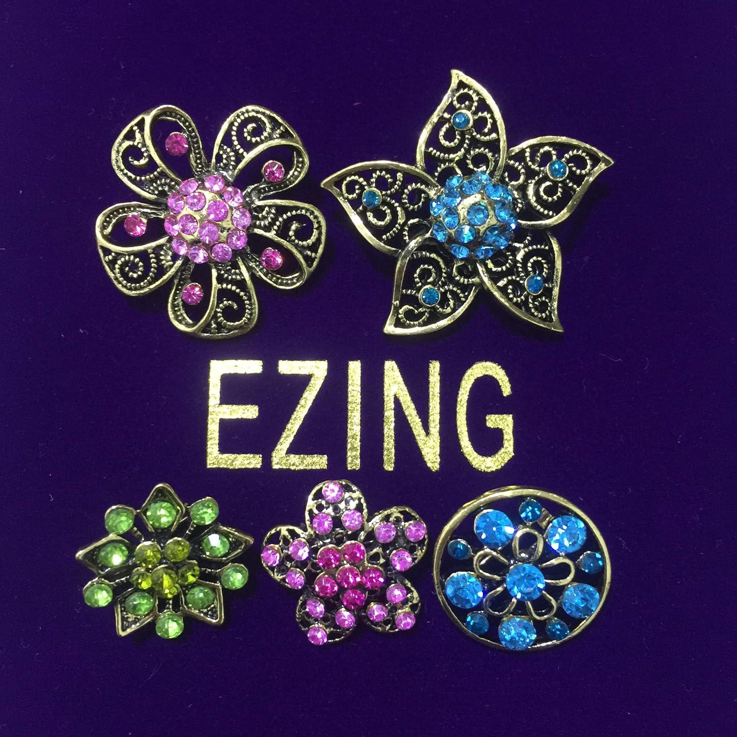 Ezing Lote 36 Broches de Cristal Flor para Ramo de Boda