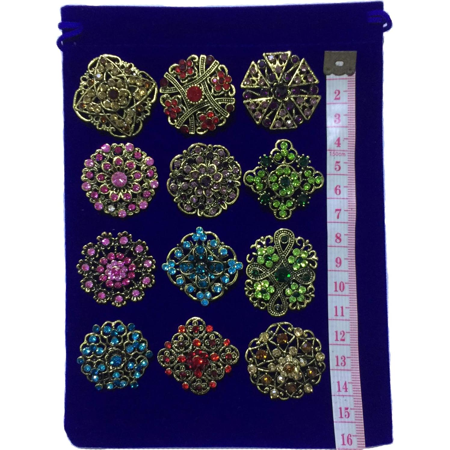 Ezing Lote 36 Broches de Cristal Flor para Ramo de Boda