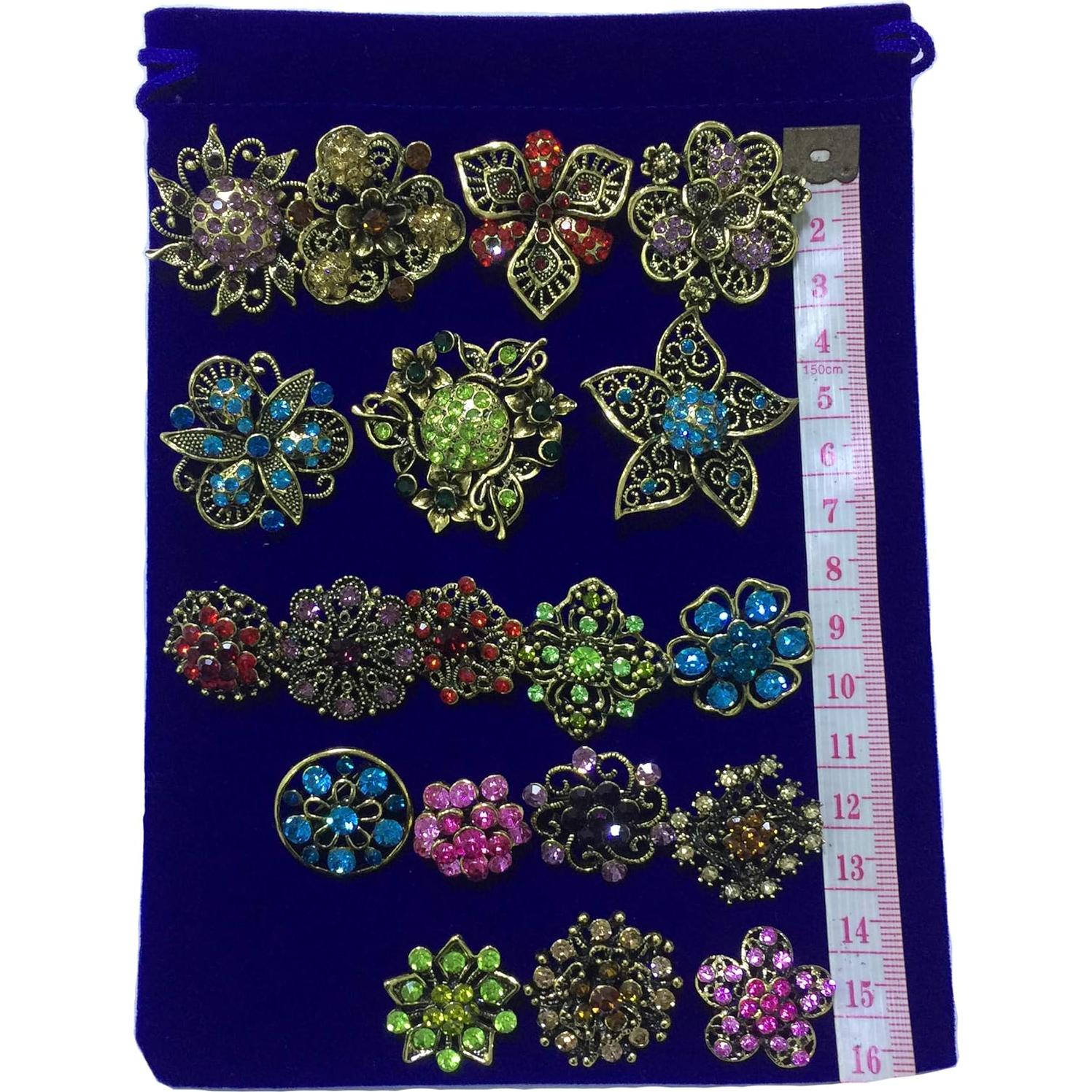 Ezing Lote 36 Broches de Cristal Flor para Ramo de Boda