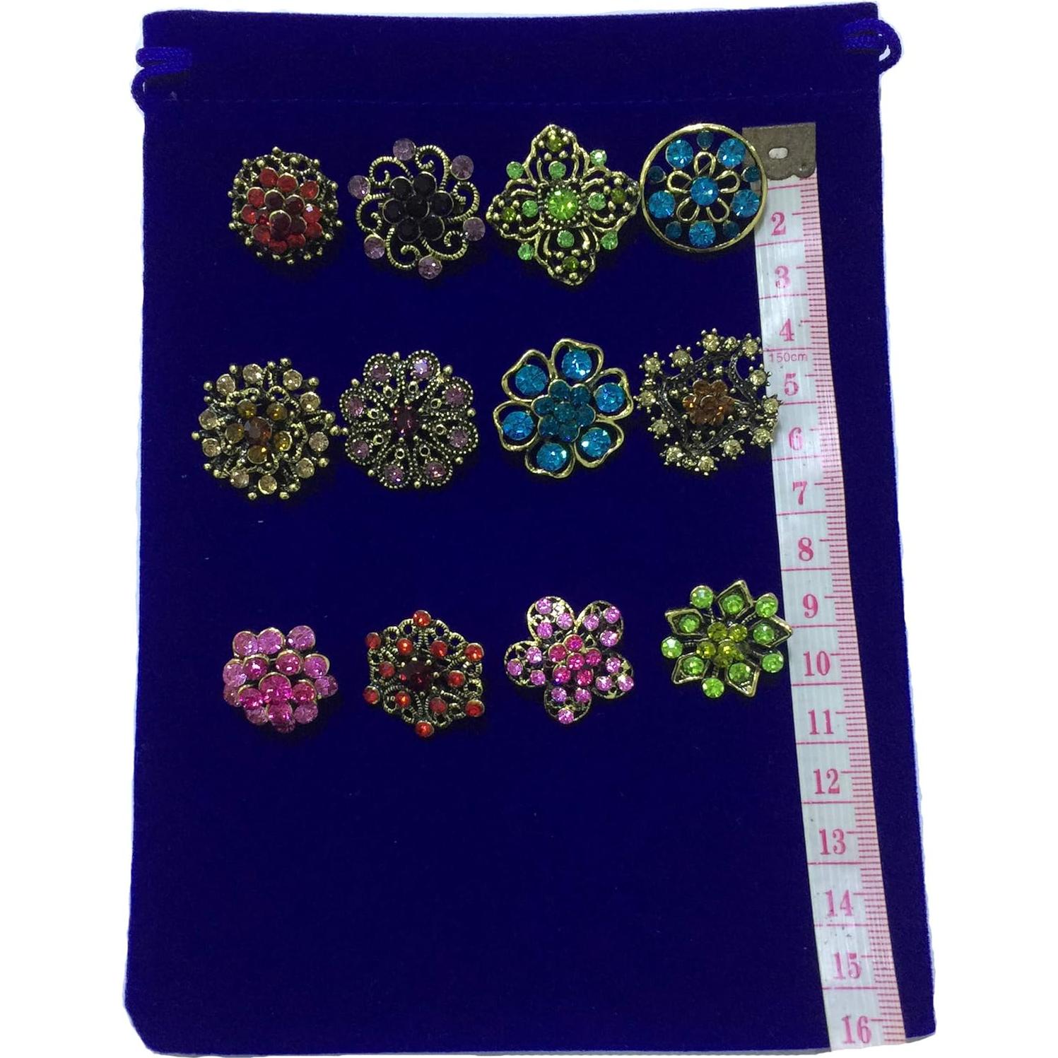 Ezing Lote 36 Broches de Cristal Flor para Ramo de Boda