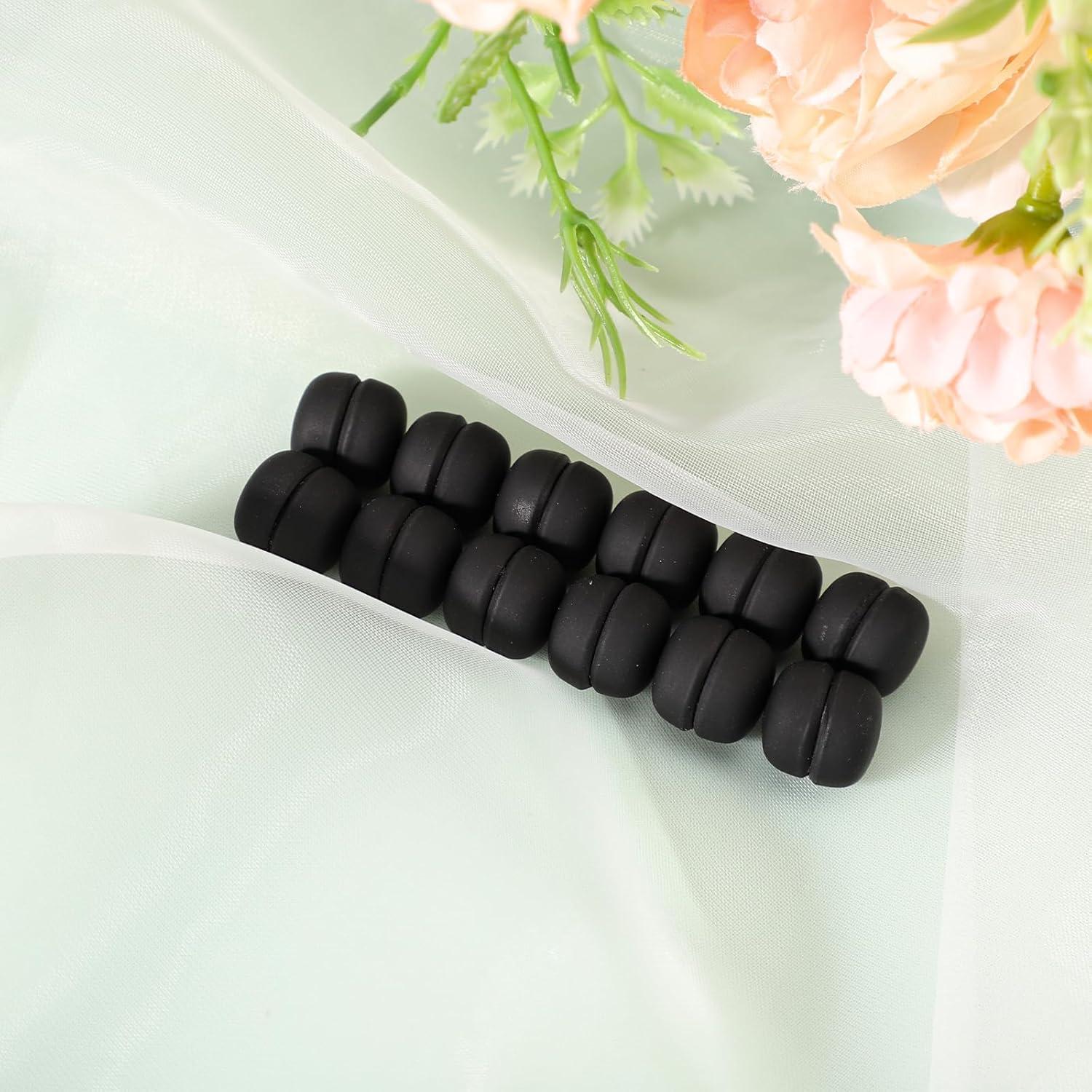 12 Pines Magnéticos para Hijab Tinoaly, Negros, 1.27cm