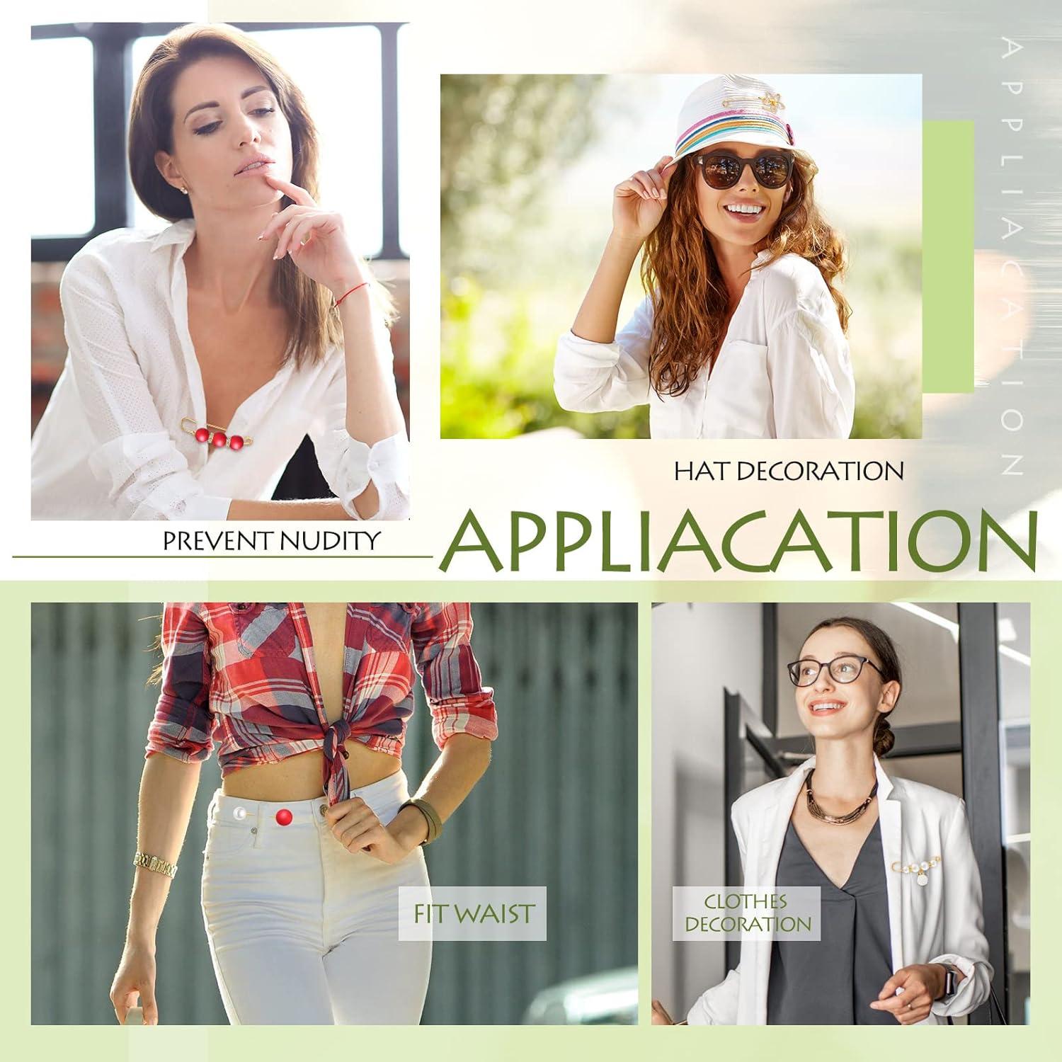 17 Alfileres de Perlas Falsas con Rhinestones para Mujeres