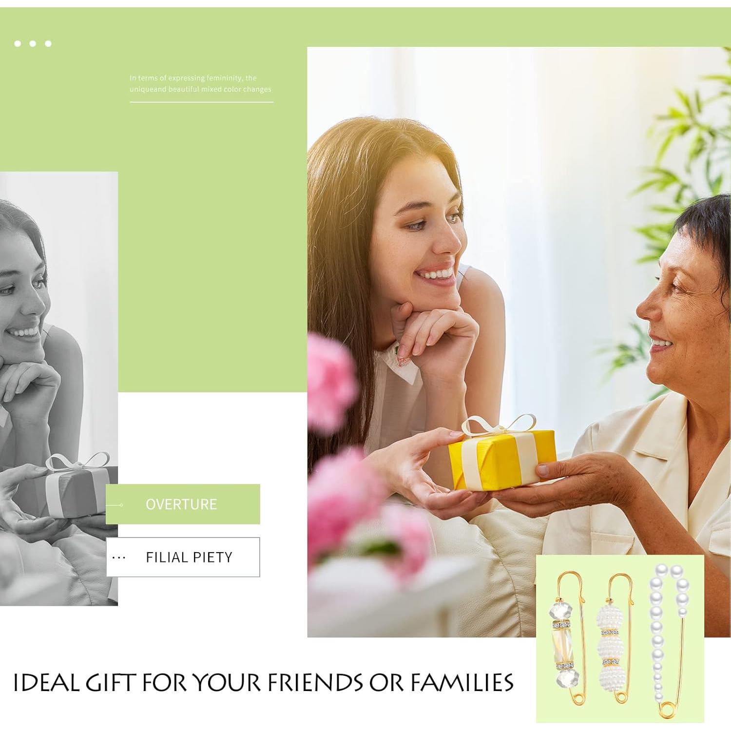 17 Alfileres de Perlas Falsas con Rhinestones para Mujeres