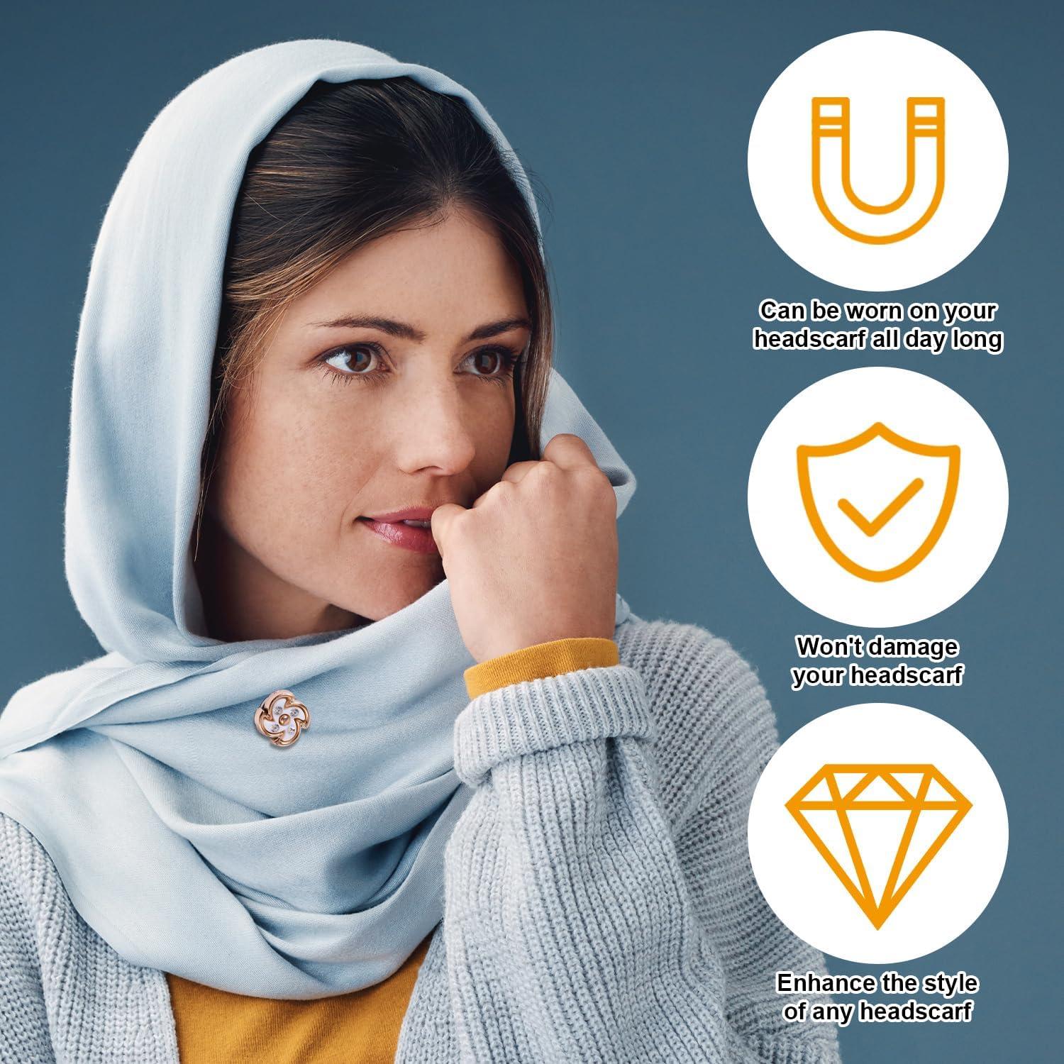 4 Pares de Pines Magnéticos para Hijab Gosknor - Sin Enganches