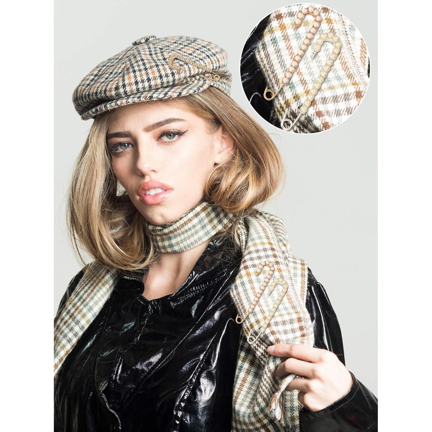 Pinzas de Broche para Mujeres Boao - 4 Piezas con Perlas y Cristales