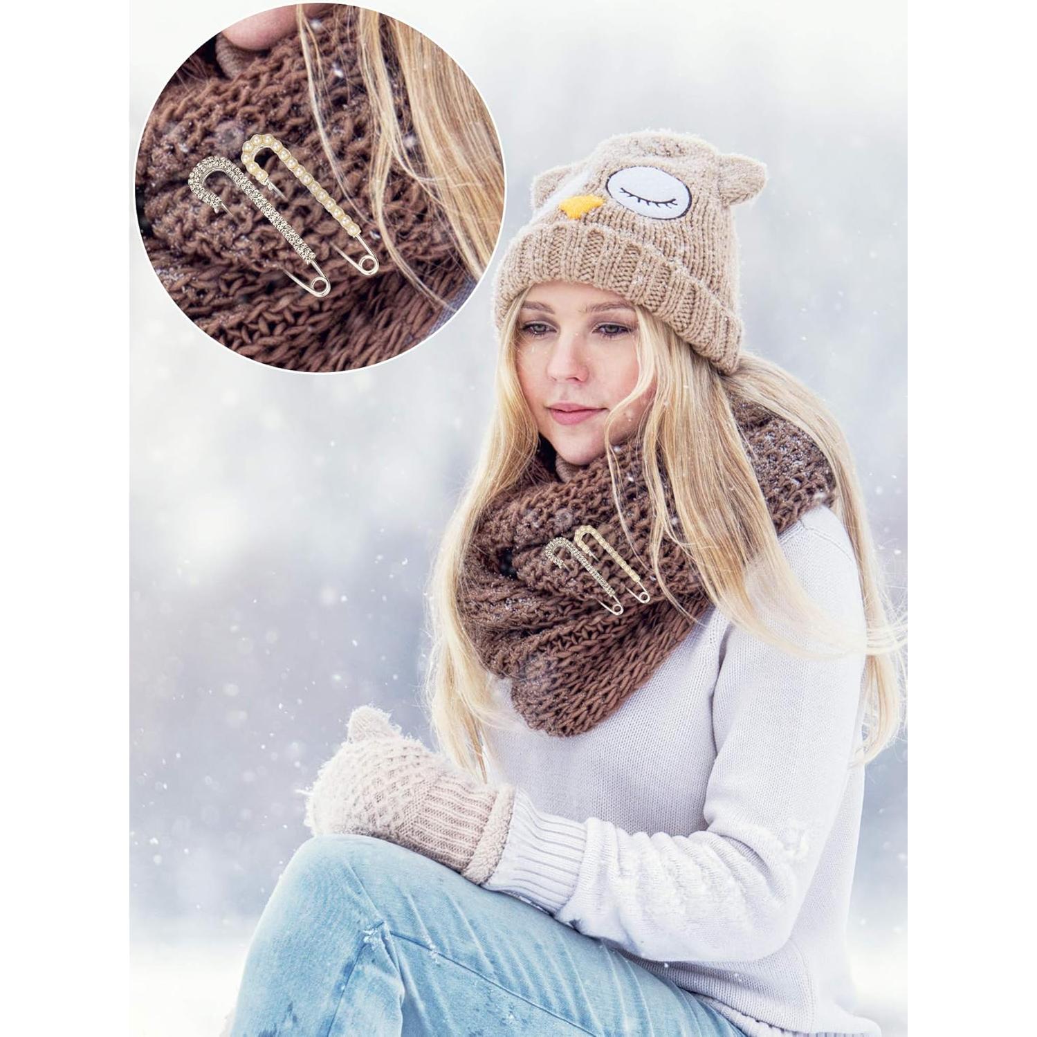 Pinzas de Broche para Mujeres Boao - 4 Piezas con Perlas y Cristales