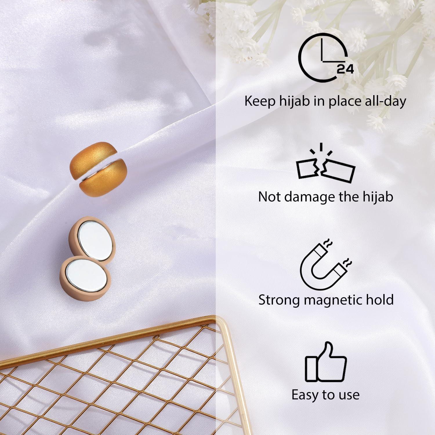 8 Alfileres Magnéticos para Hijab TOYMIS - Fuerte y Seguro